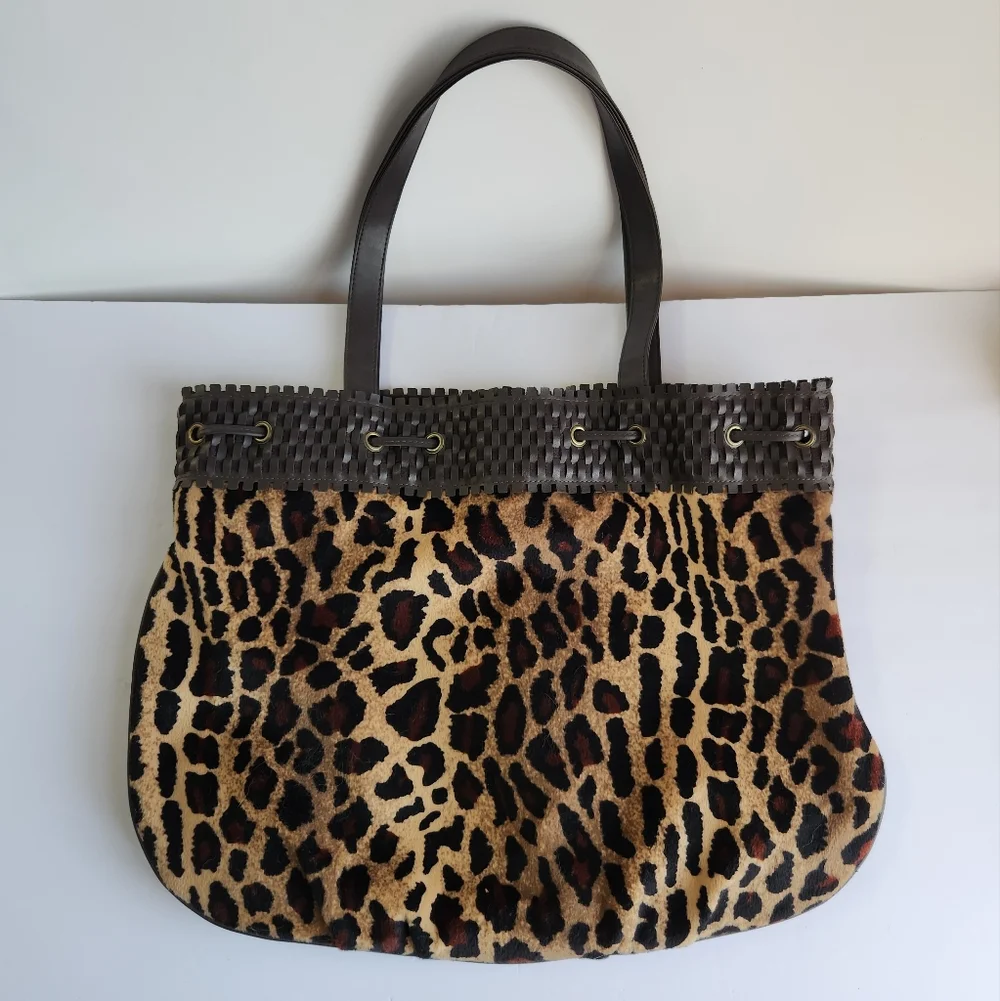 Vintage Lancôme Leopard Print Tote Bag